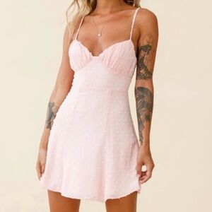NEW WITH TAGS Good Morning Angel Ruched Bust A-Line Dress Pink
